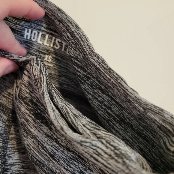 Hollister Black Gray Heather Patterned Tight Leggings Extra Small High Waist EUC - Picture 7 of 8